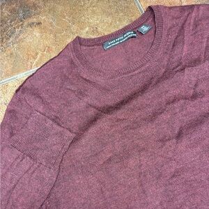 Saks Fifth Avenue Merino Wool Blend Men's Maroon Crewneck Sweater